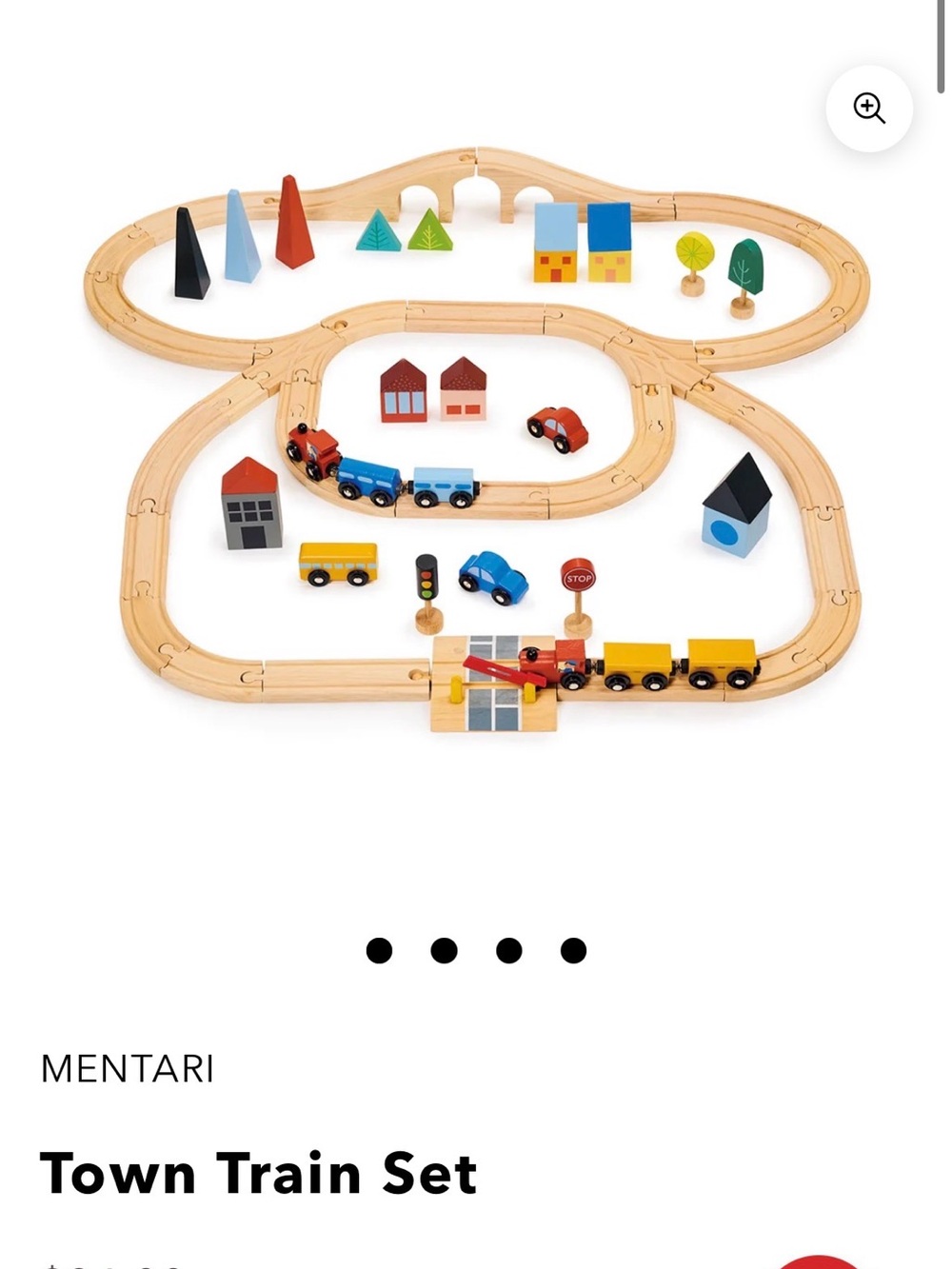 Town Train Set - Multicolor Wooden Tracks & Vehicles
